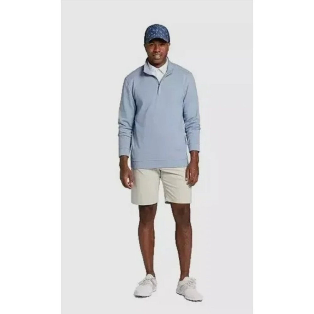 Walter Hagen Mens Clubhouse Midweight 1/4 Zip Golf Pullover Sweater M/Blue Sz S
